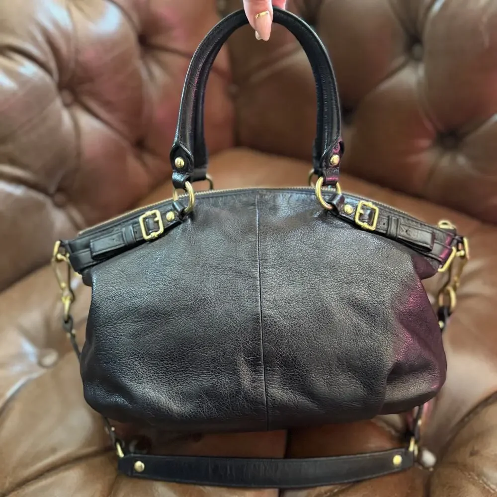 Coach Madison Sophia Black Leather Satchel Shoulder Bag 18609